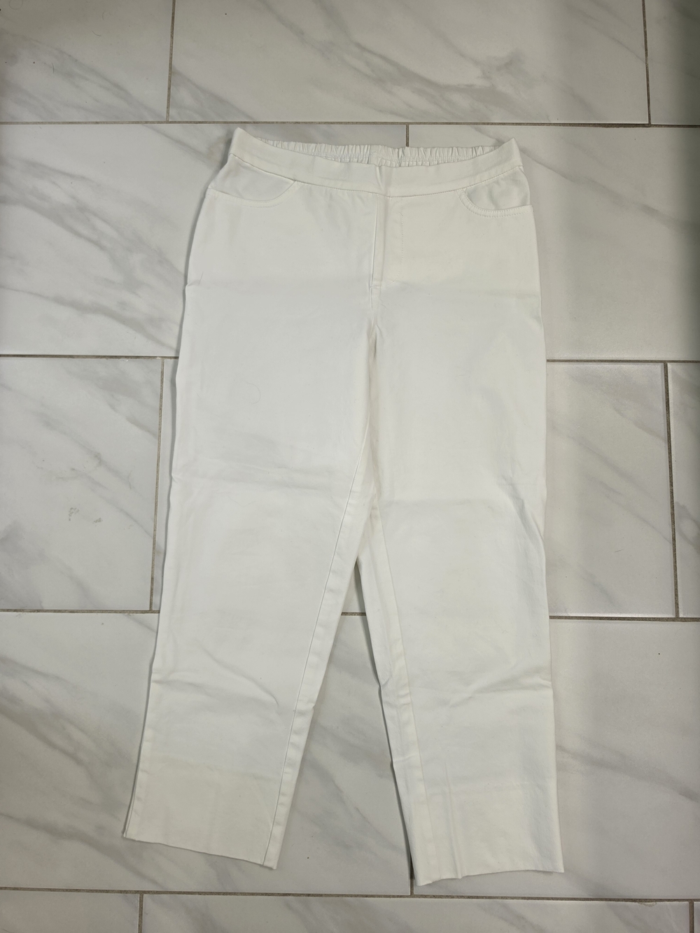 Isaac Mizrahi Womens White Pull-On Stretch Leggings